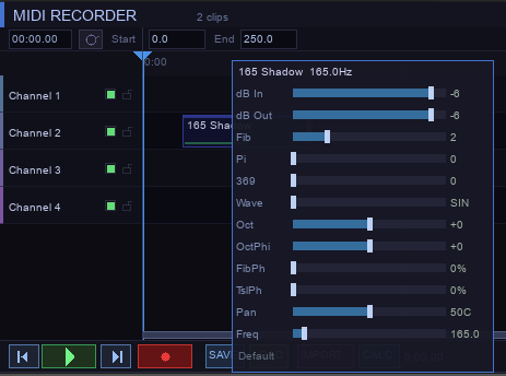 MIDI Properties Panel